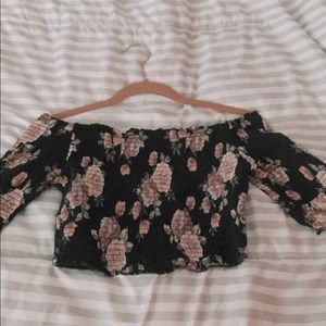 Crop top dressy floral top